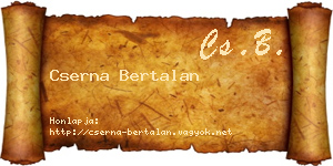 Cserna Bertalan névjegykártya