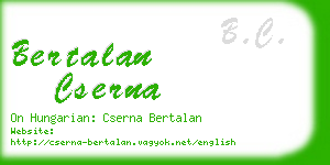 bertalan cserna business card